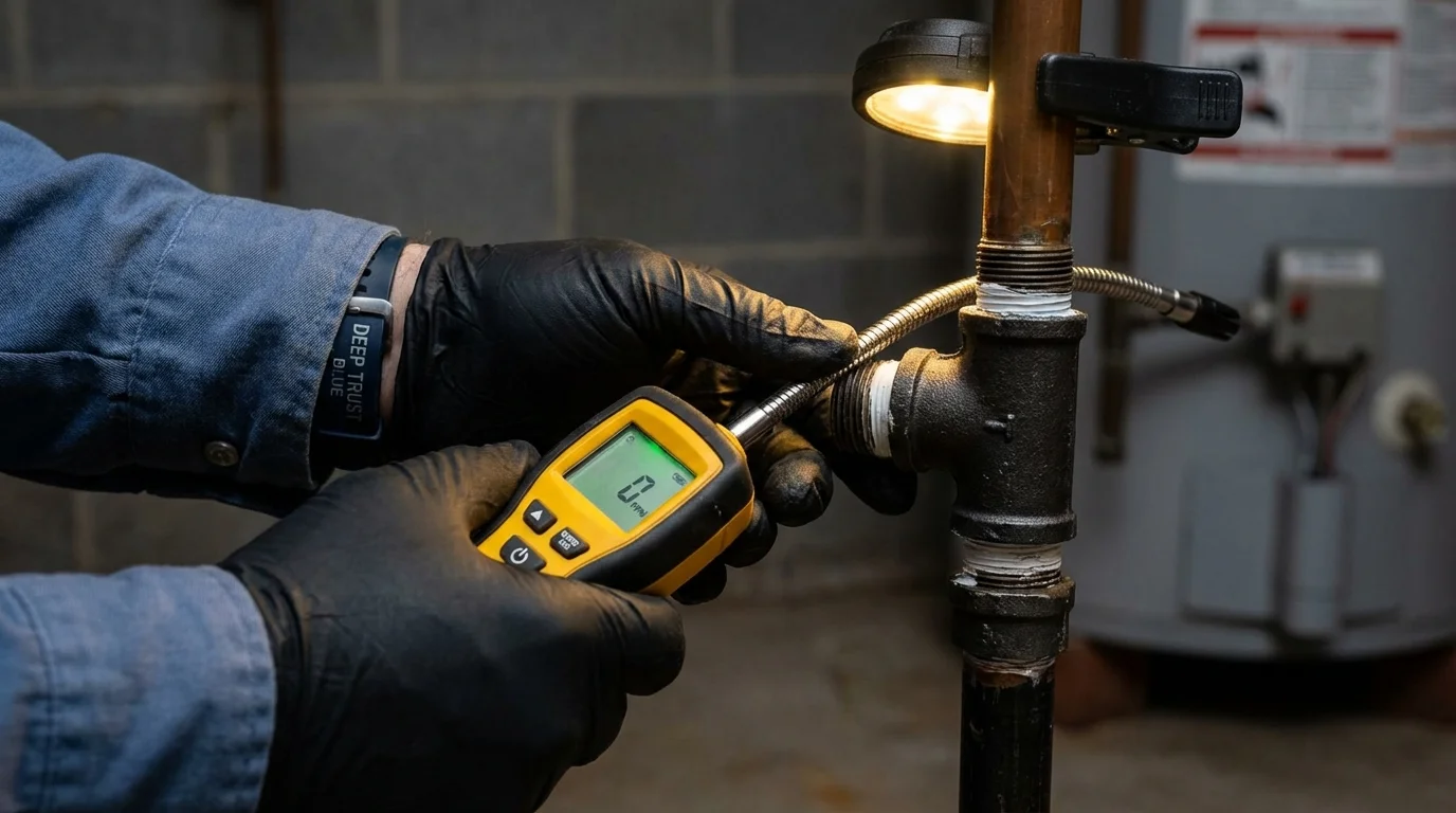 Gas leak detection with electronic sniffer by Johns Plumbing LLC in Homosassa